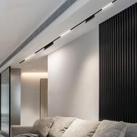 New Magnetic Track Light Dimmable Remote Control 48VLed Ceiling Lamp Track Rail Lighting No Main Light Design Spotlight