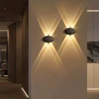 1pc 4W oval outdoor indoor IP65 waterproof courtyard wall lamp warm light 3000K wide voltage wall