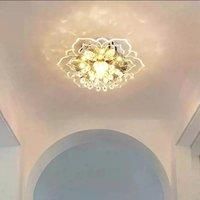 LED Crystal Ceiling Light Modern Flower Shape Ceiling Lamp Hallway Living Room Lamp Bedroom Kitchen