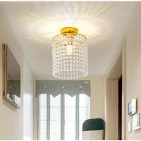 Modern Gold Crystal Small Round Ceiling light For Corridor Aisle Balcony Bedroom Living Room Led