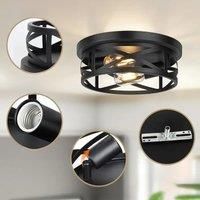 Modern American Iron Art Creative Ceiling Light Retro Industrial Style Farmhouse Bedroom Light Black