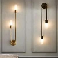 LED Golden Black Light Luxury Wall Lamp Living Room Nordic Modern Minimalist Creative Background
