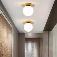 Nordic LED Ceiling Light Simple Bedroom Bedside Corridor Industrial Lighting Acrylic Ball Ceiling