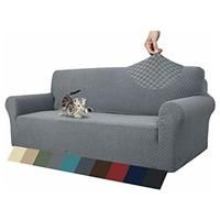 MAXIJIN Newest Jacquard Sofa Covers for 3 Seater, Super Stretch Non Slip Couch Cover for Dogs Pet Friendly 1-Piece Elastic Furniture Protector Sofa Slipcovers (3 Seater, Light Grey)