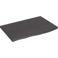 Wall Shelf Dark Grey 60x40x2 cm Treated Solid Wood Oak