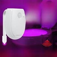 LED RGB Toilet Light PIR Motion Sensor Hanging Night Lamp Bathroom Washroom WC Bowl Backlight 3 AAA