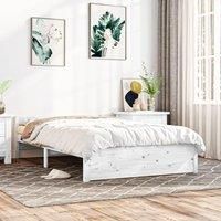 Bed Frame White Solid Wood 140x200 cm