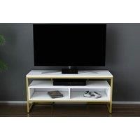 Tv Unit With Open Shelf Storage - 6 Colours - White
