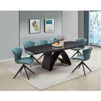Maelis Black and Grey Intertwined Stone Ceramic Dining Room Table