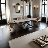 Zaira Marble Pattern Sintered Stone Dining Room Table