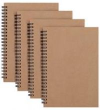 YANGTE Packs Spiral Square Notepad Kraft Cover 4 A5 100 50 8.25 x 5.55