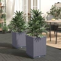 Planters 2 pcs Dark Grey 30x30x37 cm Polypropylene