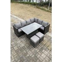 8 Seat Rattan Corner Sofa Set Adjustable Dining Or Coffee Table