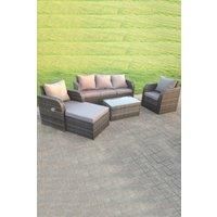 Fimous 9 Seater Rattan Garden Furniture Set Patio Outdoor Coffee Table Sofa With Side Table