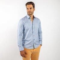 Claudio Lugli Luxury Knitted Classic Jacquard Shirt-XXL-Sky