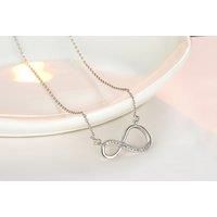 Infinity Necklace & Earring Set Made With Fine Cut Crystals - Silver