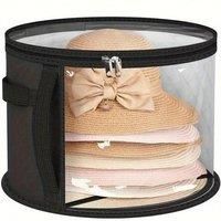 Spacious Stackable Hat Organizer With Transparent Lid And Soft Interior