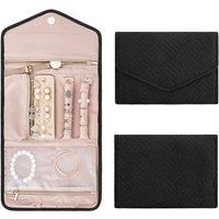 Foldable Jewellery Organiser Roll - 2 Sizes, 4 Colours - Pink