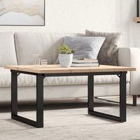 Coffee Table O-Frame 80x80x45.5 cm Solid Wood Pine and Steel