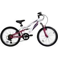 Basis Princess 20" Girls Bicycle Kids Mountain Bike Dual Suspension MTB White