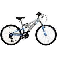 Dallingridge Crossbow Junior Full Suspension Mountain Bike, 24" Wheel, 18 Speed - Grey/Blue