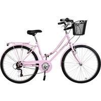 Ladies Heritage Bike w/Basket 17" Frame 26" Wheel 6 Speed Aurai Trekker Pink