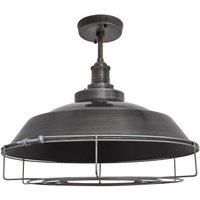 Brooklyn Step Flush Mount, 16 Inch, Pewter, Pewter Holder, Cage