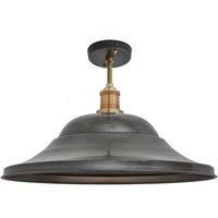 Brooklyn Giant Hat Flush Mount, 21 Inch, Pewter, Brass Holder