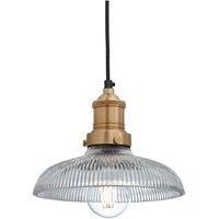 Brooklyn Glass Dome Pendant, 8 Inch, Brass Holder