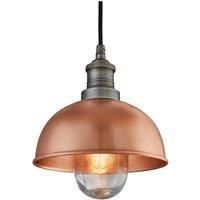 Brooklyn Outdoor & Bathroom Dome Pendant, 8 Inch, Copper, Pewter Holder