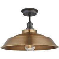 Brooklyn Outdoor & Bathroom Step Flush Mount, 16 Inch, Brass, Pewter Holder