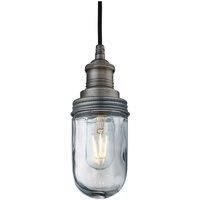 Brooklyn Outdoor & Bathroom Pendant, Pewter Holder, Pewter Ring