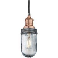 Brooklyn Outdoor & Bathroom Pendant, Copper Holder, Pewter Ring