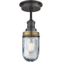 Industville - Brooklyn Outdoor & Bathroom Flush Mount - Pewter/Brass