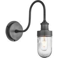 Swan Neck Outdoor & Bathroom Wall Light, Pewter