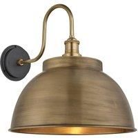 Swan Neck Outdoor & Bathroom Dome Wall Light, 17 Inch, Brass, Brass Holder, Globe Glass