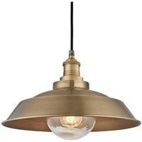 Brooklyn Outdoor & Bathroom Step Pendant, 16 Inch, Brass, Brass Holder, Glass Globe