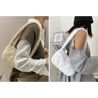 Mini Fluffy Shoulder Handbag  4 Colour Options Available  Black | Wowcher
