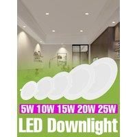 LED Ceiling Lamp Recessed Round Downlight AC220V Spotlight No Flicker Cold White 5W 10W 15W 20W 25W For Home Living Room Kitchen