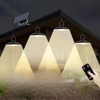 Solar LED Pendant Light Waterproof Outdoor Lamp Camping Garden Porch Balcony Patio Four Heads