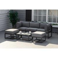 5-Seater Grey Patio Aluminium Garden Furniture Set