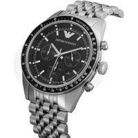 NEW GENUINE EMPORIO ARMANI AR2461 LEATHER STRAP & BLACK DIAL MENS WATCH GIFT UK