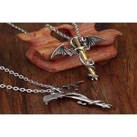 Sword Of Dragons Necklace - Silver