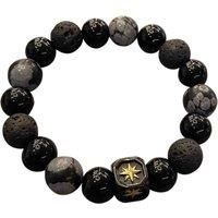 Black Natural Stone Beads Bracelet!