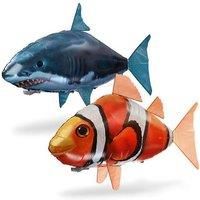 Kids Remote Control Flying Shark Fish Toy Balloon In 2 Colours - Orange