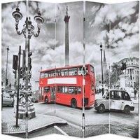 Folding Room Divider 200x170 cm London Bus Black and White
