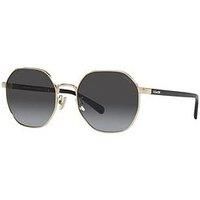 COACH HC7147 90058G Ch556 Shiny Light Gold Grey Grad 56 mm Women's Sunglasses