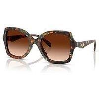 COACH HC8410U 584474 Pearl Tortoise Brown Women's 56 mm Sunglasses
