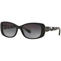 Coach Women's HC8168 Sunglasses Black/Black Crystal Mosaic/Light Grey Gradient