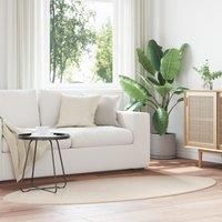 Rugs Beige Polypropylene 120 x 170 cm Non-slip Area Rug Oval